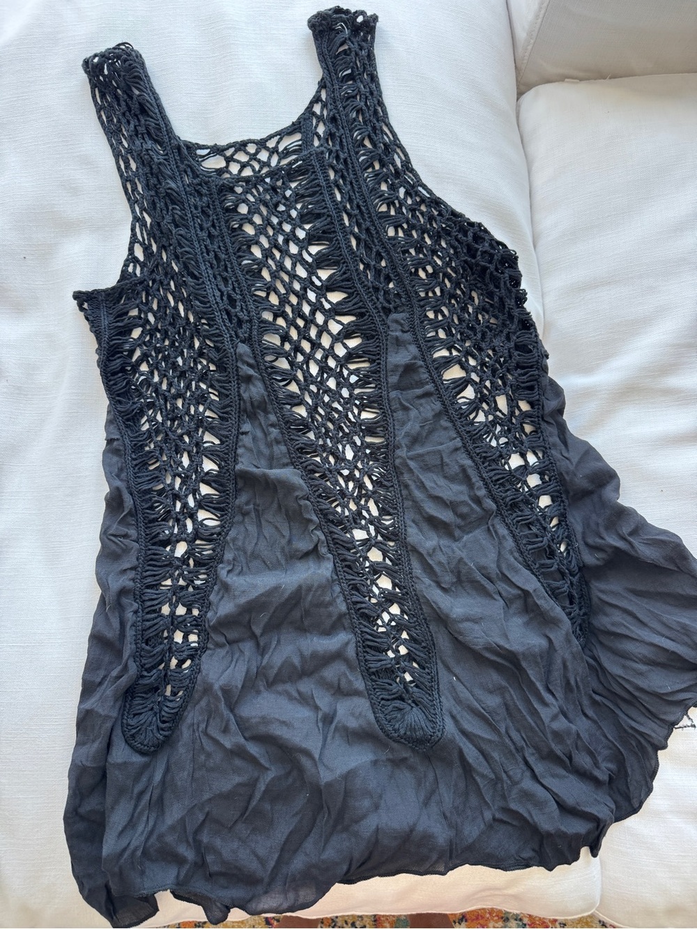 NEW from Ibiza Black Crochet swim coverup